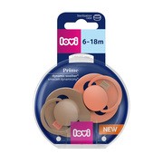 Canpol Lovi Prime, dynamiczny smoczek uspokajający silikonowy, 6-18 m Granola/Orange, 2 szt. https://azcdn.doz.pl/image/d/product/b11495e3-scale-180x180.png