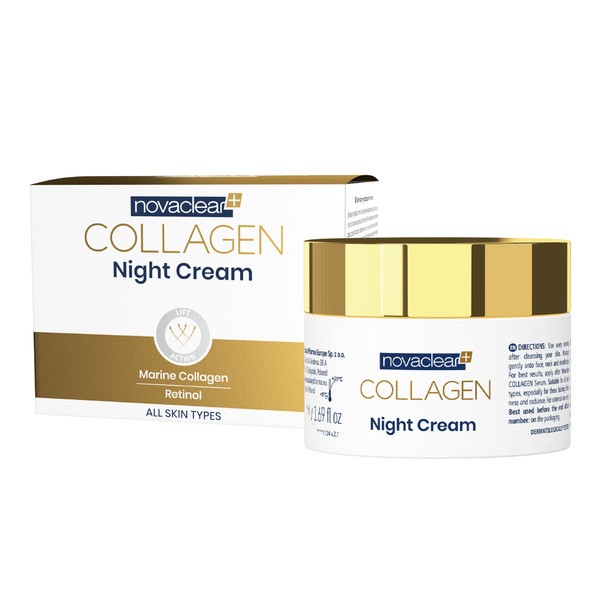 Novaclear Novaclear Collagen, krem ujędrniająco-wygładzający na noc, 50 ml