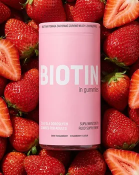 Noble Health Biotin in gummies, żelki, smak truskawkowy, 180 g