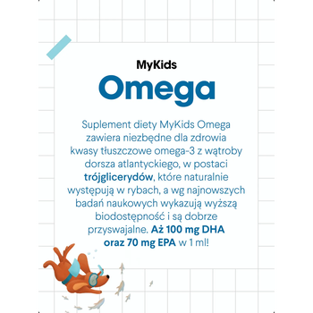 HealthLabs, MyKids Omega DHA+EPA, krople, smak truskawkowy, 100 ml