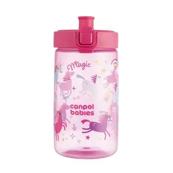 Canpol Babies Junior, bidon na wodę dla dzieci od 2,5 r.ż., różowy, 400 ml