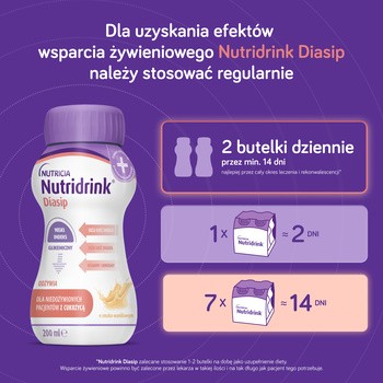Nutridrink Diasip, płyn, smak waniliowy, 4 x 200 ml