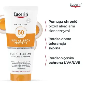 Eucerin Sun Allergy Protect, żel-krem ochronny do twarzy i ciała, SPF 50+, 200 ml