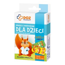 DOZ PRODUCT Plastry z opatrunkiem dla dzieci DOZia, 19 x 72 mm, 10 szt.