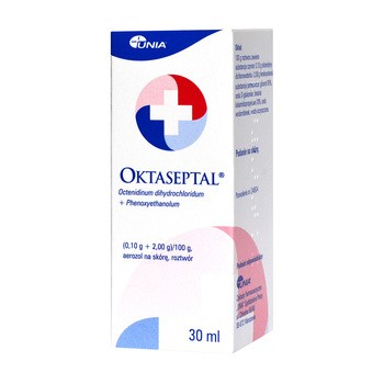 Oktaseptal, (0,10 g+2,00 g)/100 g, aerozol na skórę, 30 ml