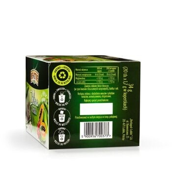 Big-Active, Zielona herbata w torebkach z papają i jagodami goji, 30 g (1,5 g x 20 szt.)