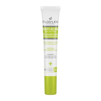 Flos-Lek Anti Acne 24H, żel punktowy na niedoskonałości, skóra mieszana, tłusta, trądzikowa, 20 ml