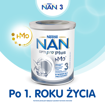 Nestle Nan Optipro Plus 3 HMO, produkt na bazie mleka dla małych dzieci, 800 g