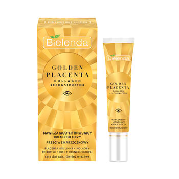Bielenda Golden Placenta Collagen Reconstructor, nawilżająco-liftingujący krem przeciwzmarszczkowy pod oczy, 15 ml