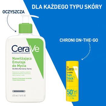 Cerave, niewidoczny sztyft przeciwsłoneczny SPF50+, 8 g