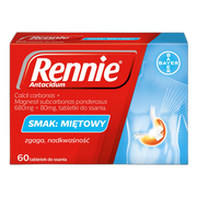 Rennie Antacidum, 680mg + 80mg, tabletki do ssania, 60 szt.