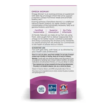 Nordic Naturals, Omega Woman, 500 mg, kapsułki, 120 szt.