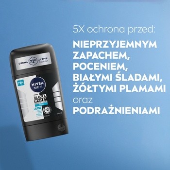 Nivea Men Black&White Fresh, antyperspirant w sztyfcie, 50 ml