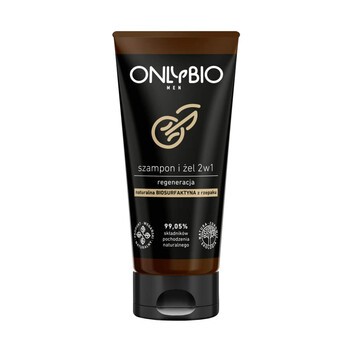 OnlyBio Men, szampon i żel 2w1 dla mężczyzn, regeneracja, olej ze słonecznika, 200 ml