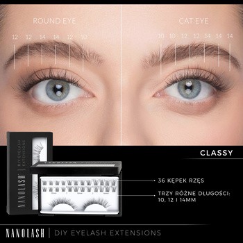 Nanolash DIY Eyelash Extensions Starter Kit, zestaw startowy do aplikacji sztucznych rzęs, Classy, 1 szt.