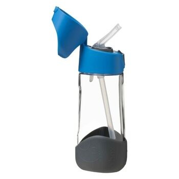 B.BOX, bidon dla dziecka, butelka na wodę ze słomką tritanowy, Indigo Rose, 9 m+, 450 ml