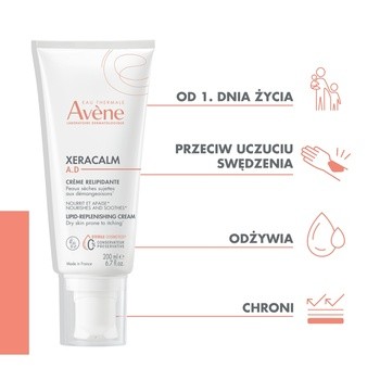 Avene Eau Therm.Xera Calm A.D, krem uzupełniający lipidy, 200 ml