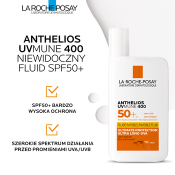 La Roche-Posay Anthelios UV MUNE 400, niewidoczny fluid SPF 50+, 50 ml