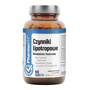 Pharmovit Clean Label Czynniki lipotropowe Metabolizm tłuszczów, kapsułki, 60 szt.