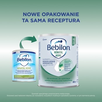 Bebilon Nenatal Home, do postępowania dietetycznego u niemowląt przedwcześnie urodzonych, proszek, 400 g