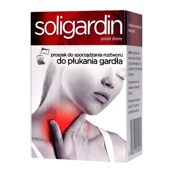Soligardin, proszek do sporządzania roztworu do płukania gardła, 2,5 g, 12 saszetek