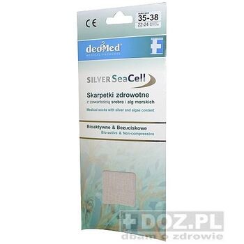 Silver SeaCell, skarpetki zdrowotne, r.35-38, kremowe