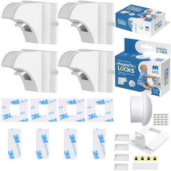 Sipo, magnetyczne zabezpieczenie do szaf i szuflad, 4 szt.