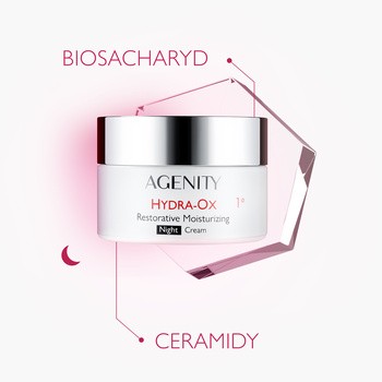 Agenity 1° Hydra-Ox, odbudowujący krem nawilżający na noc, 50 ml