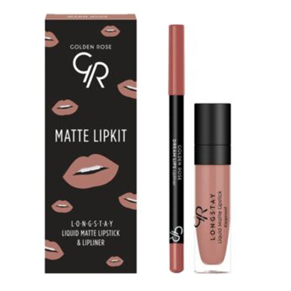 Golden Rose Golden Rose Matte Lipkit, zestaw do makijażu ust, nude, 7,6 g