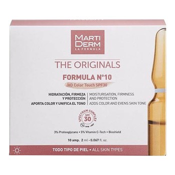 Martiderm The Originals, Formula Nº10 HD Color Touch SPF30, serum nawilżająco-ujędrniające, 10 x 2 ml