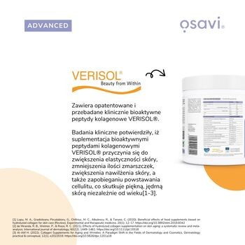 Osavi Kolagen & Elektrolity Witalność i Blask, proszek, smak pomarańcza - grejpfrut, 390 g