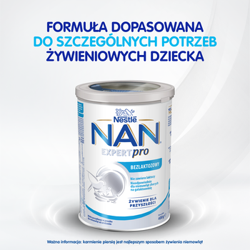 Mleko NAN Expertpro Bezlaktozowy, mleko początkowe dla niemowląt od urodzenia, 400 g