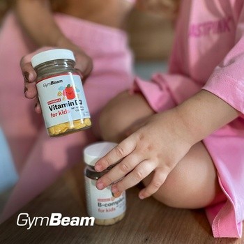 GymBeam Witamina D3 do ssania dla dzieci, tabletki, smak pomarańczowy, 120 szt.