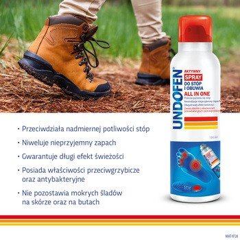 Undofen, aktywny spray do stóp i obuwia All in One, 150 ml