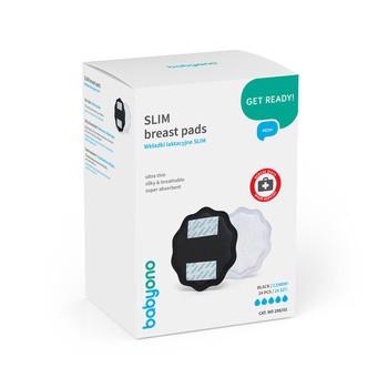 BabyOno, czarne wkładki laktacyjne Natural Nursing, 24 szt.