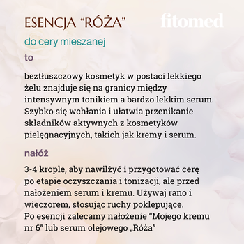 Fitomed, esencja nawilżająca do cery mieszanej, Róża, 30 g