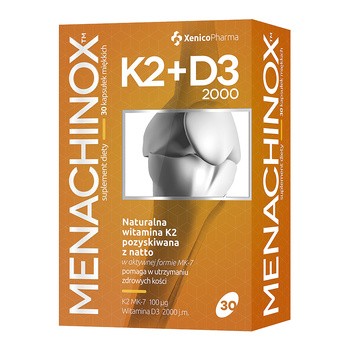 Menachinox K2 + D3 2000, kapsułki miękkie, 30 szt.