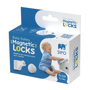 Sipo, magnetyczne zabezpieczenie do szaf i szuflad, 4 szt.