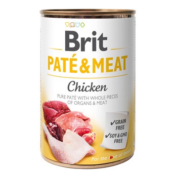 Brit Paté & Meat Chicken, karma mokra dla psa, kurczak, 400 g