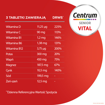 Centrum Vital Senior, tabletki musujące, smak wiśniowy, 20 szt.