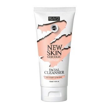 Beauty Formulas, New Skin, oczyszczające mleczko do twarzy z kwasem glikolowym, 150 ml