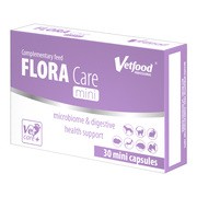 Vetfood Flora Care, synbiotyk wspierający mikroflorę jelitową dla zwierząt, kapsułki, 30 szt. https://azcdn.doz.pl/image/d/product/953ac04f-scale-180x180.png