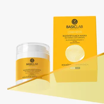 BasicLab Complementis, rozświetlająca maska do twarzy, szyi i dekoltu, 50 ml
