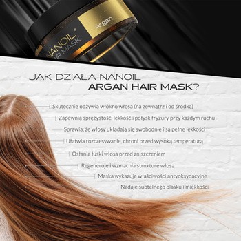Nanoil Argan Hair Mask, maska do włosów, olej arganowy, 300 ml