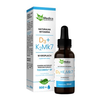 Witamina D3+K2Mk7 w kroplach, krople, 30 ml (EkaMedica)
