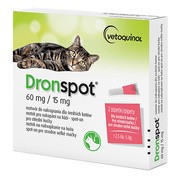 Dronspot 60 mg / 15 mg, roztwór do nakrapiania dla średnich kotów od 2,5 do 5 kg, 2 x 0,7 ml https://azcdn.doz.pl/image/d/product/c42f9c78-scale-180x180.png