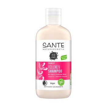 Sante, szampon zwiększający objętość włosów z organicznymi jagodami goij i bezbarwną henną, 250 ml