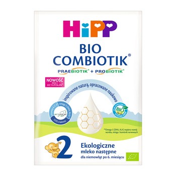 HIPP 2 Bio Combiotik, ekologiczne mleko następne, dla niemowląt po 6. m-cu, proszek, 27 g