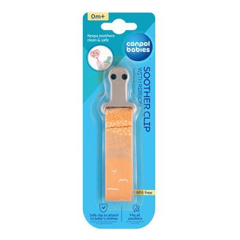 Canpol Babies, tasiemka do smoczka uspokajającego Mountains, żółta, 1 szt.