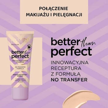 Eveline Cosmetics Better Than Perfect, nawilżająco-kryjący podkład z formułą No Transfer, 03 Light Beige, 30 ml